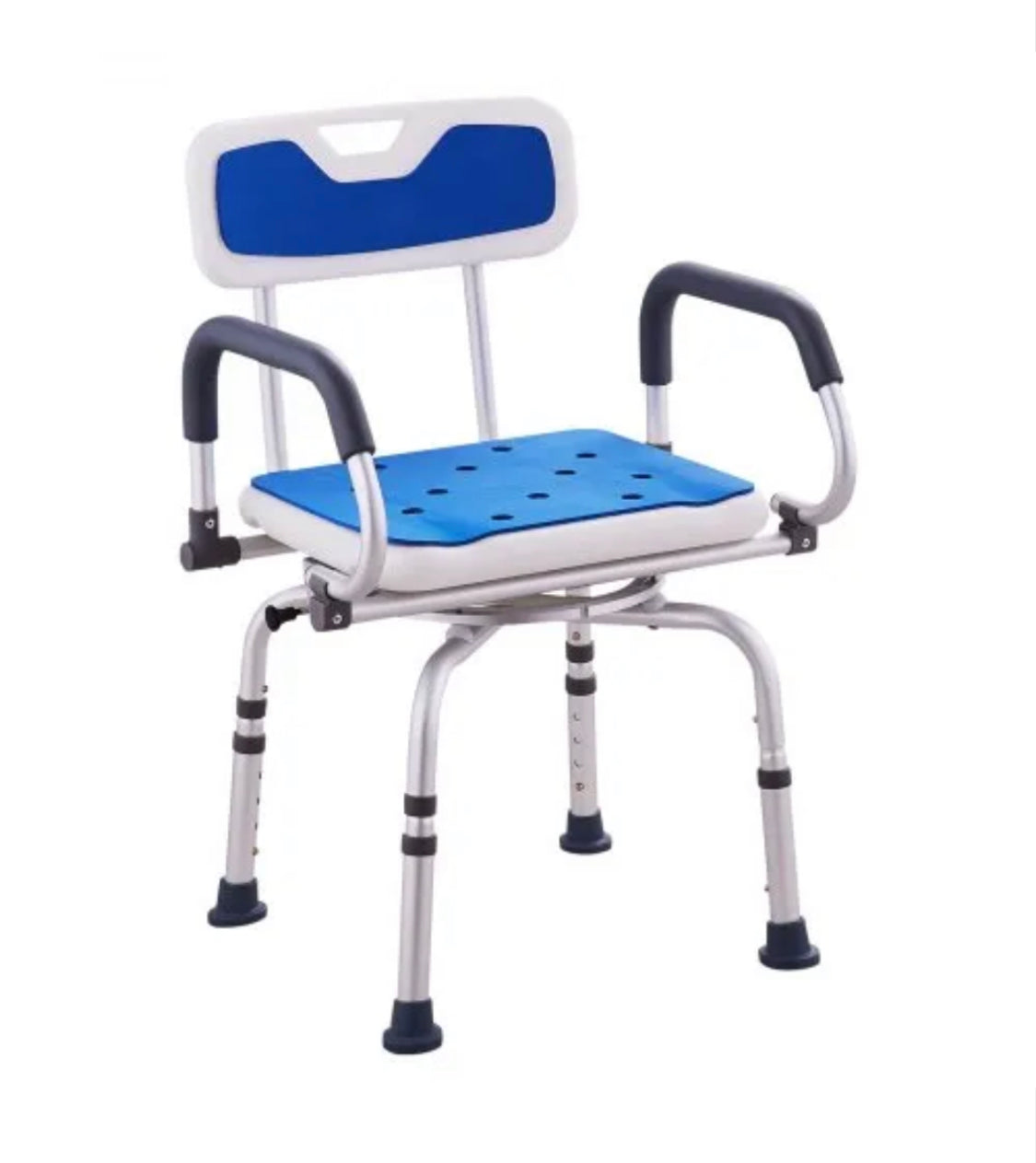 Swivel Shower Chair with Arms and Back, Hybodies Rotatable Shower Chair with Adjustable Height, Non-Slip Bath Tub Transfer Stool, Safe Adjustable Handicap Stool for Inside Bathtub Bathroom