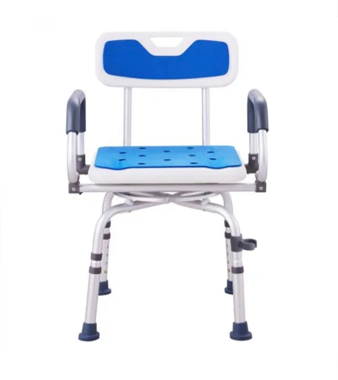 Swivel Shower Chair with Arms and Back, Hybodies Rotatable Shower Chair with Adjustable Height, Non-Slip Bath Tub Transfer Stool, Safe Adjustable Handicap Stool for Inside Bathtub Bathroom