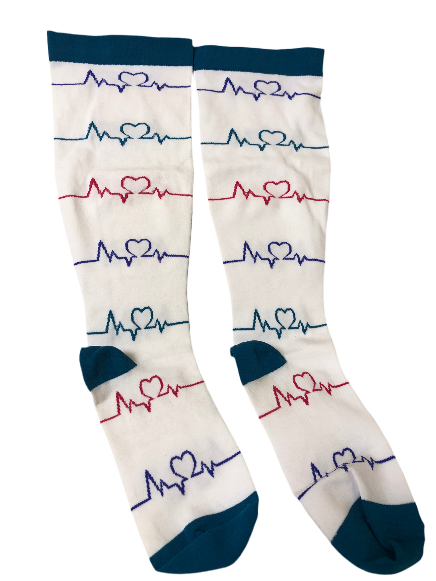 Bas de compression médicale – Motif ECG multicolore 15-20 mmHg