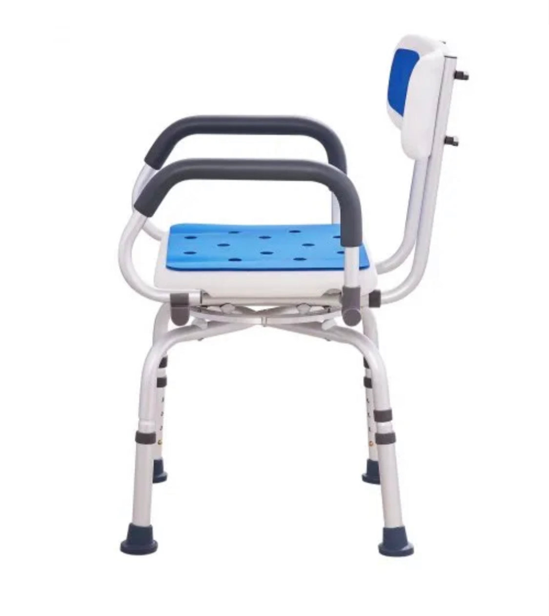 Swivel Shower Chair with Arms and Back, Hybodies Rotatable Shower Chair with Adjustable Height, Non-Slip Bath Tub Transfer Stool, Safe Adjustable Handicap Stool for Inside Bathtub Bathroom