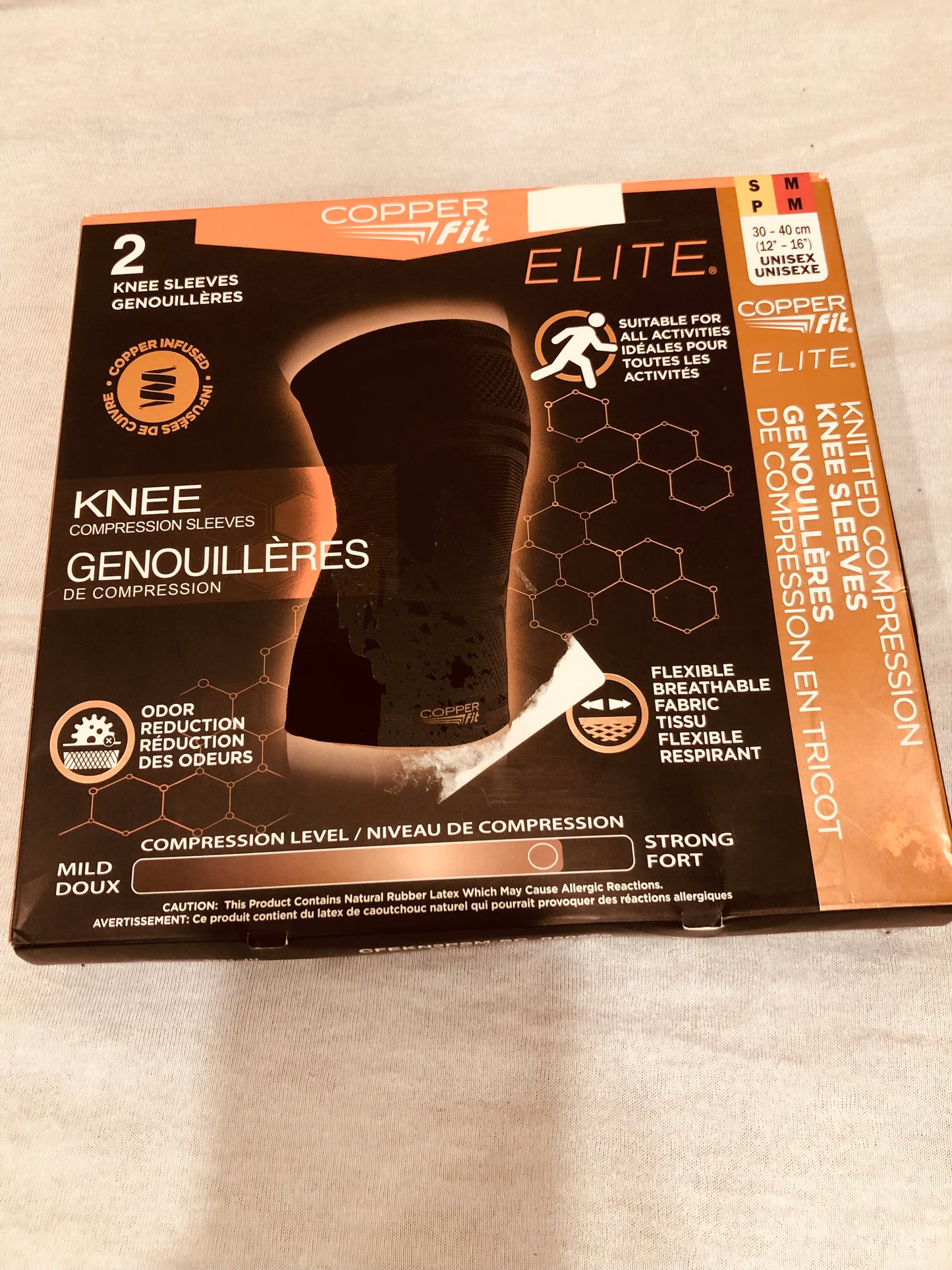 Genouillères de Compression Copper Fit Elite – Taille S/M – 2 unités