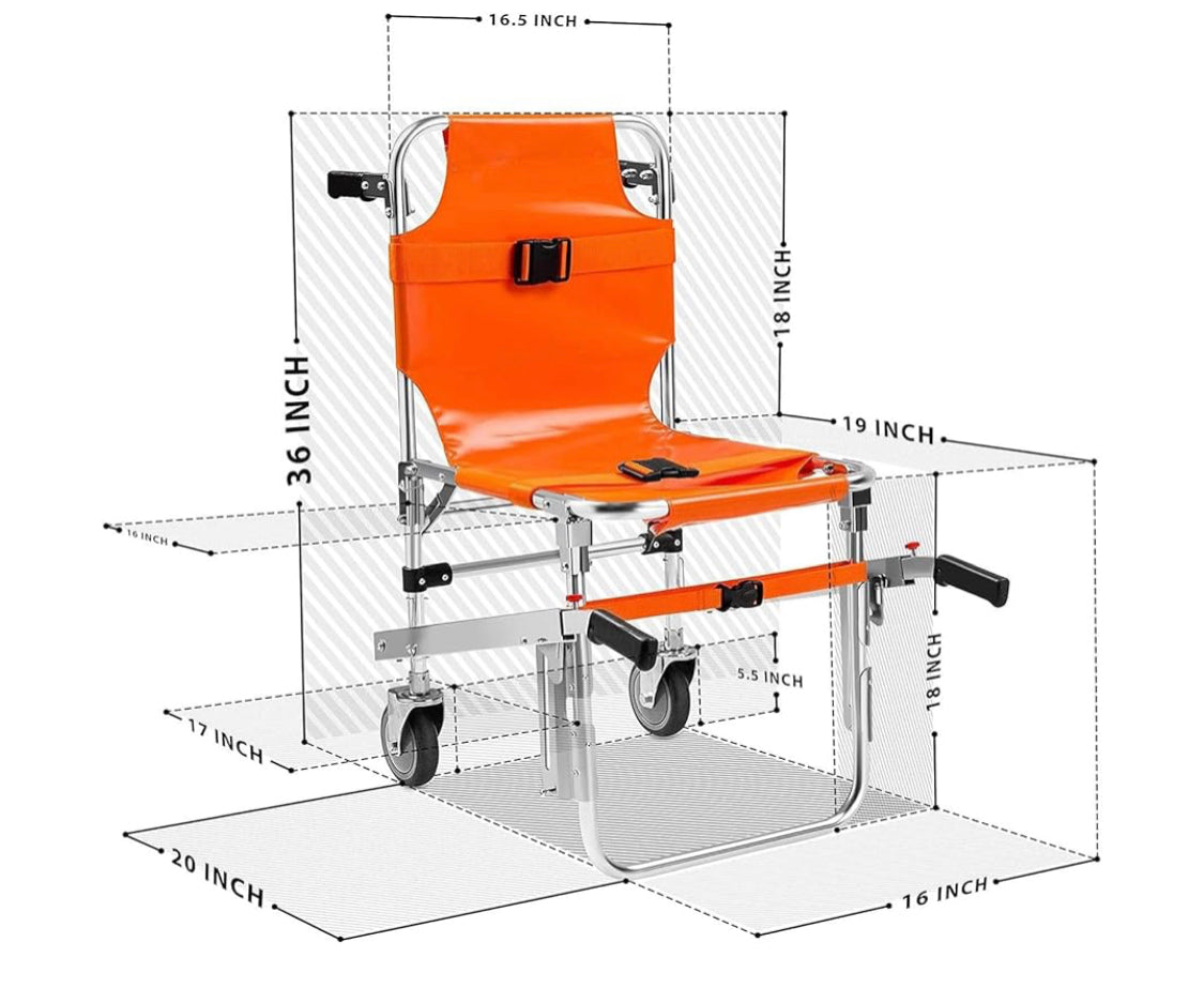 Chaise-brancard d’évacuation pliante orange ( 159 kg)( 300 lb)
LOCATION DISPONIBLE
100$/ semaine , 300$ / mois