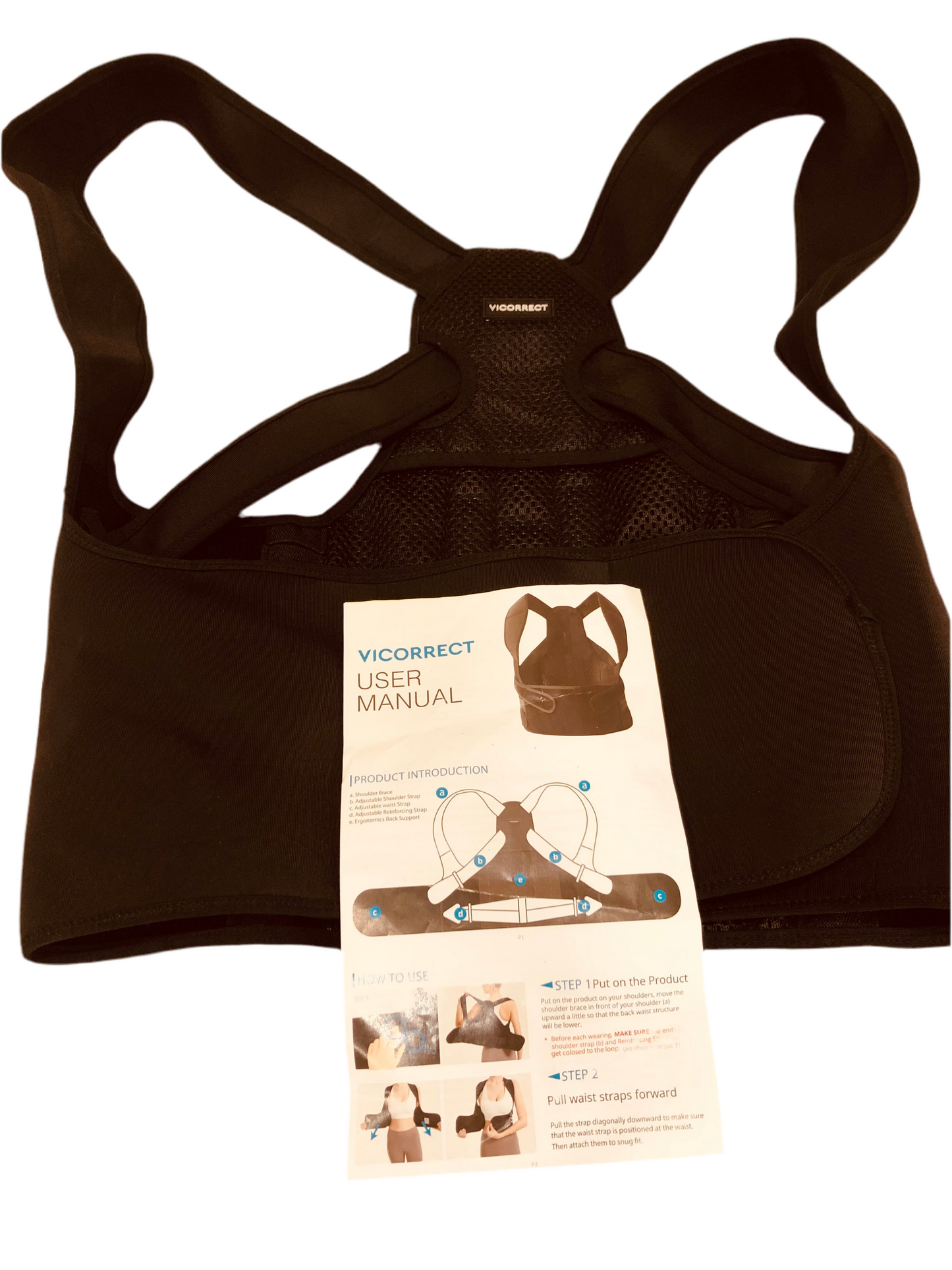 Correcteur de posture dorsal ajustable VICORRECT – Taille Large