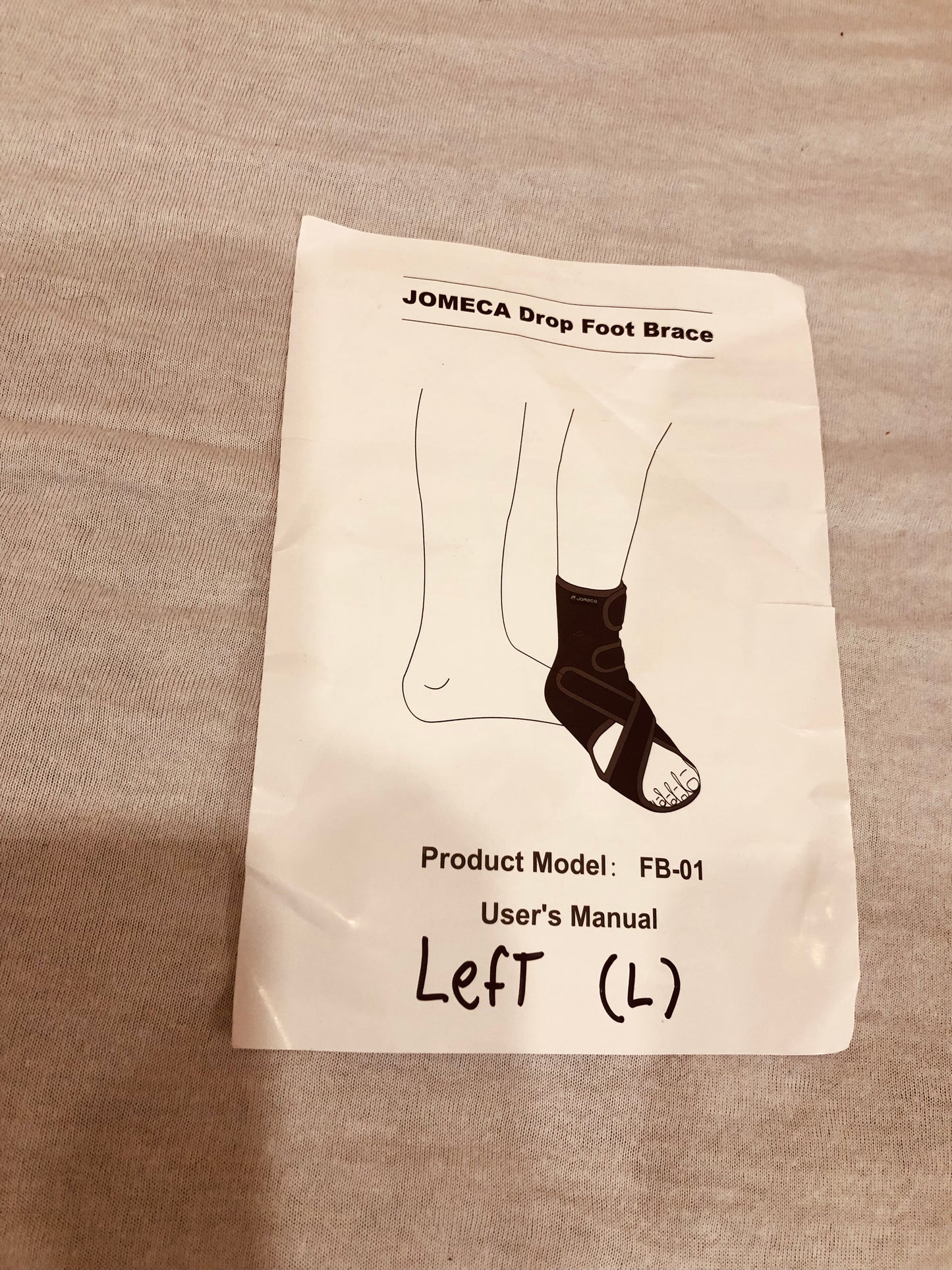 Orthèse de pied tombant JOMECA gauche – Modèle FB-01