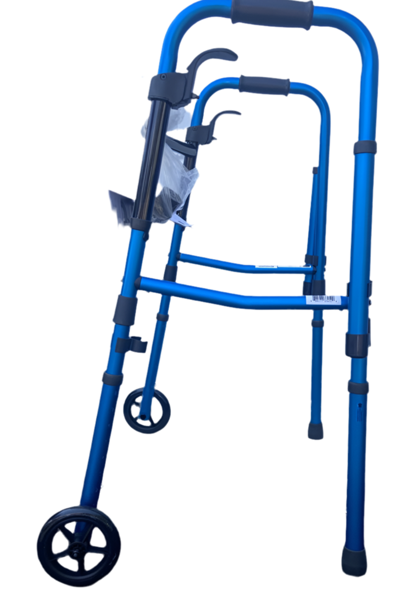 Drive Medical Two-Button Folding Walker with Wheels - Modèle 10210-1