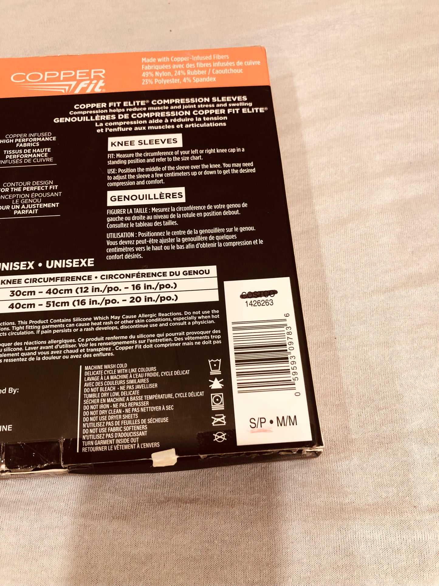 Genouillères de Compression Copper Fit Elite – Taille S/M – 2 unités