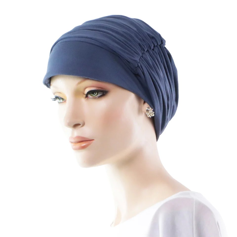 Bonnet de chimio 2-en-1 en bambou — turban et casquette convertible