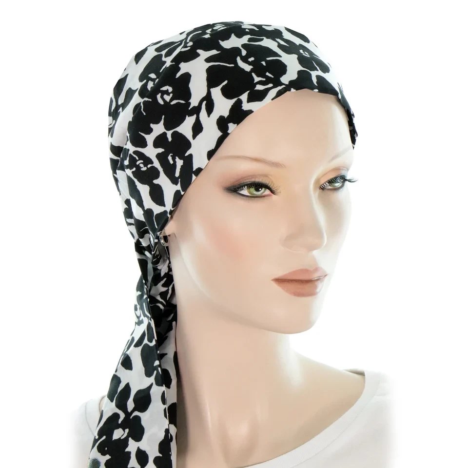 Foulard de chimio préformé en coton — imprimés (prénoué, doublé)