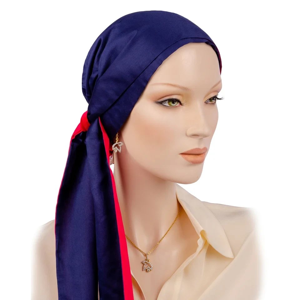Foulard de chimio en coton satiné « Tout à fait moi » — préformé, élégant