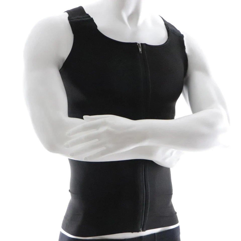 Gilet de compression post-opératoire pour hommes — sans manches, fermeture devant