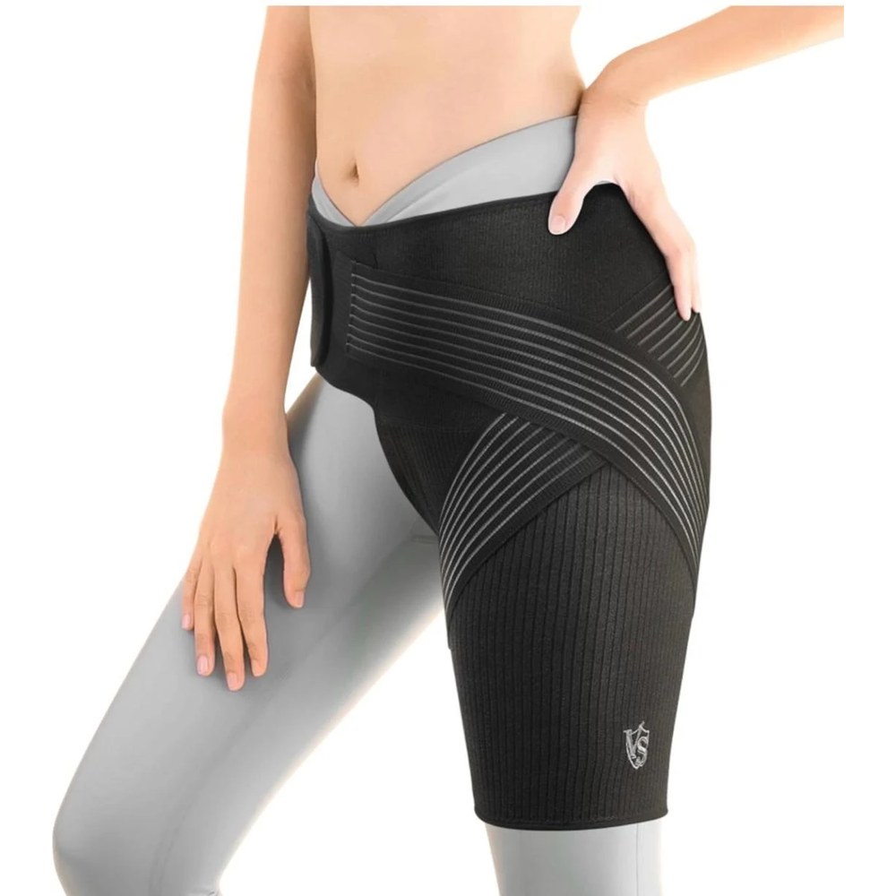 Soutien de compression pour la hanche, l'aine et la cuisse — bandes croisées ajustables