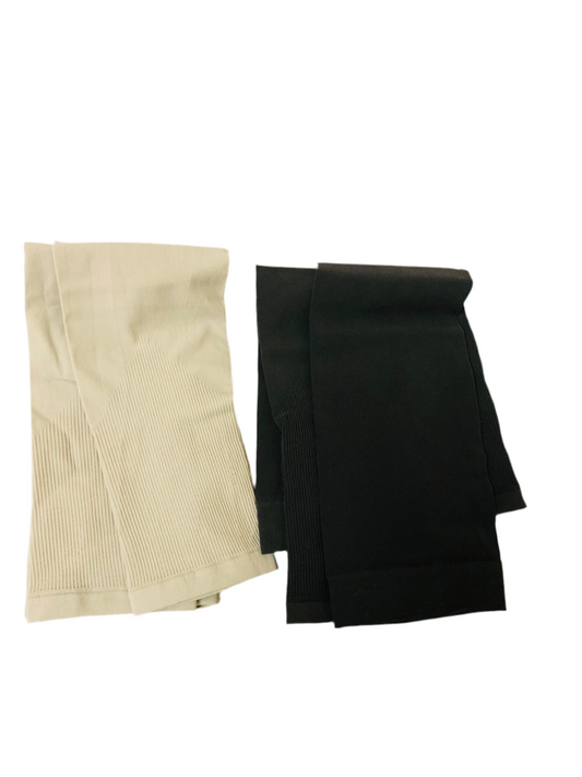 Paire de genouillères de compression élastiques — Beige et noir