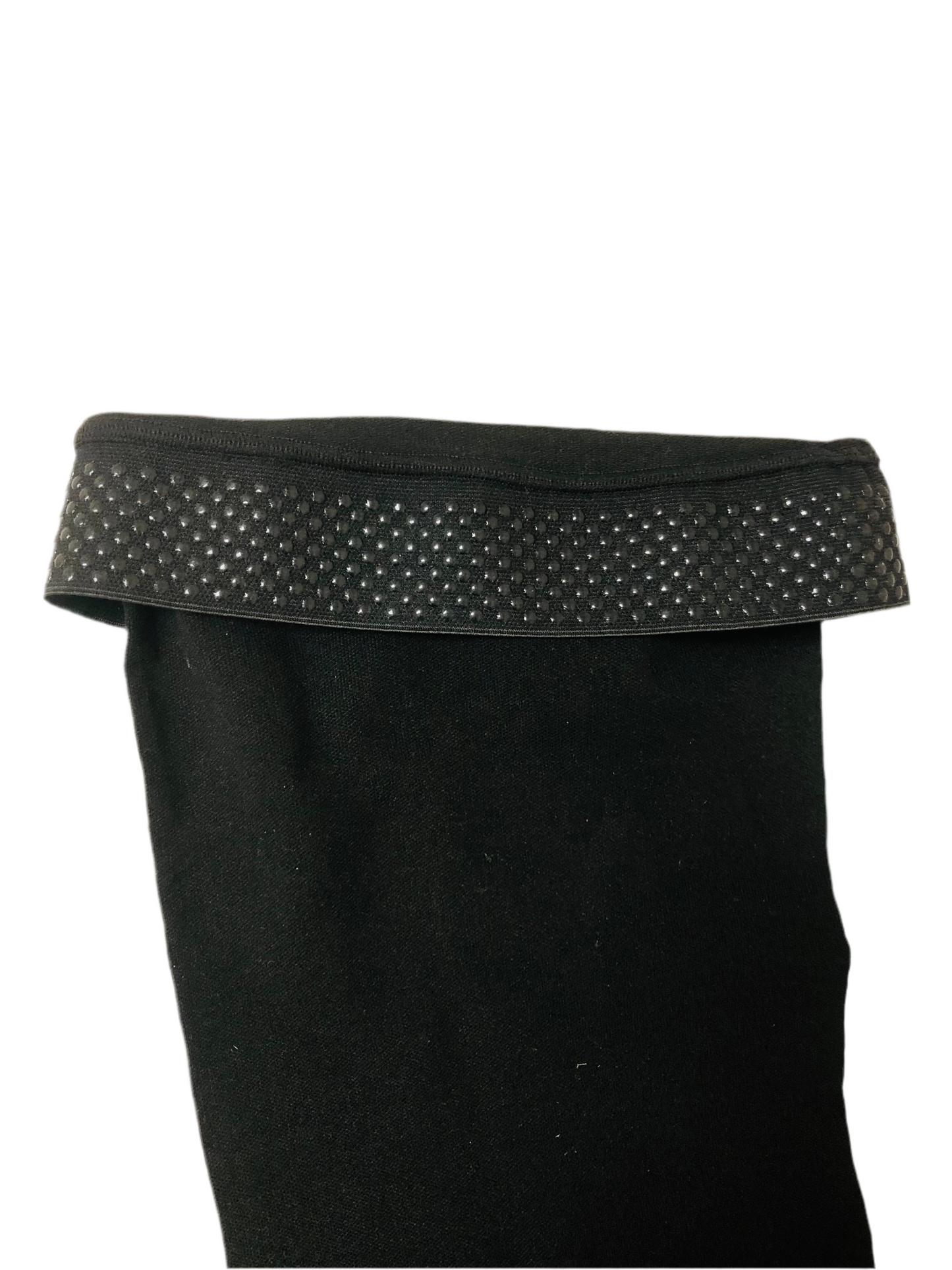 Genouillère de compression noire avec bande antidérapante en silicone