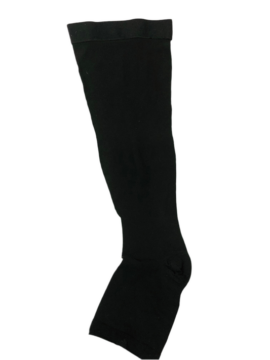 Bas de compression noir avec demi-pied et bande antidérapante en silicone Large