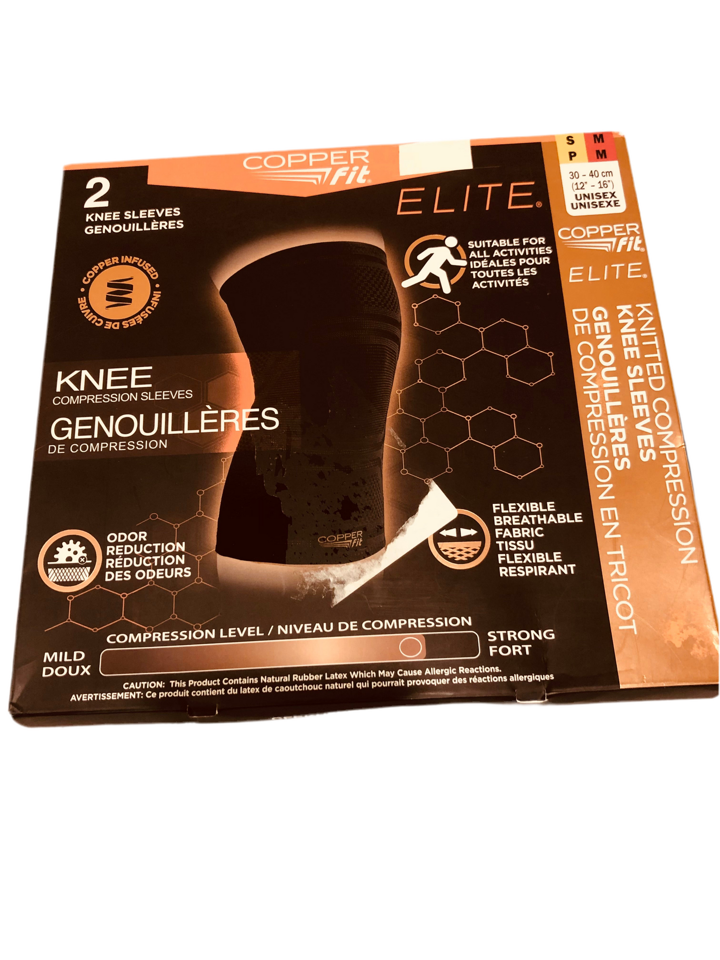 Genouillères de Compression Copper Fit Elite – Taille S/M – 2 unités