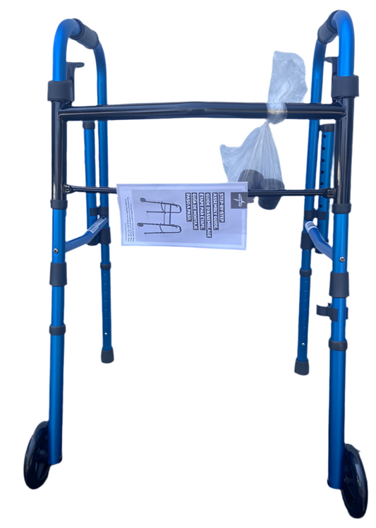 Drive Medical Two-Button Folding Walker with Wheels - Modèle 10210-1