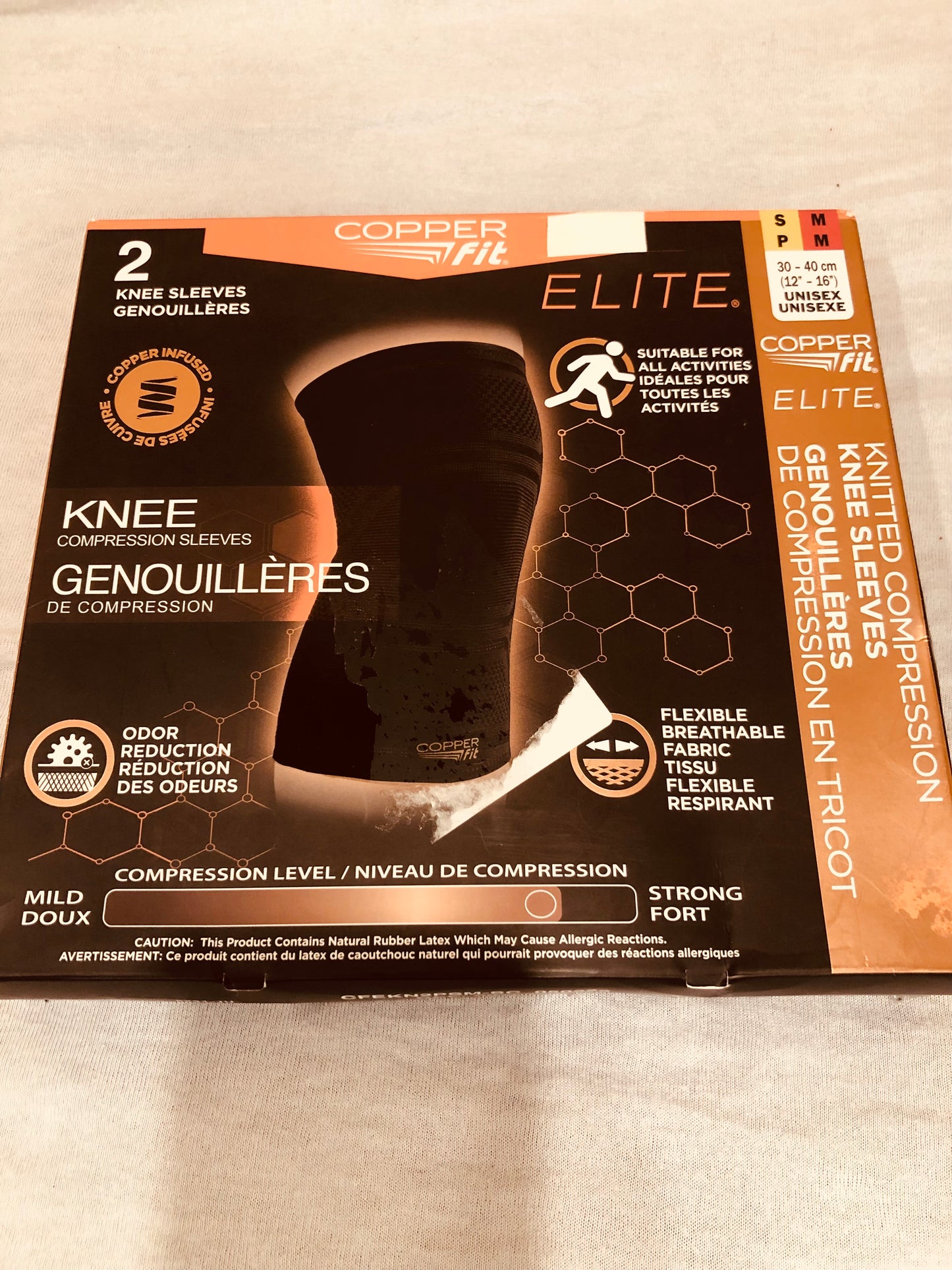 Genouillères de Compression Copper Fit Elite – Taille S/M – 2 unités