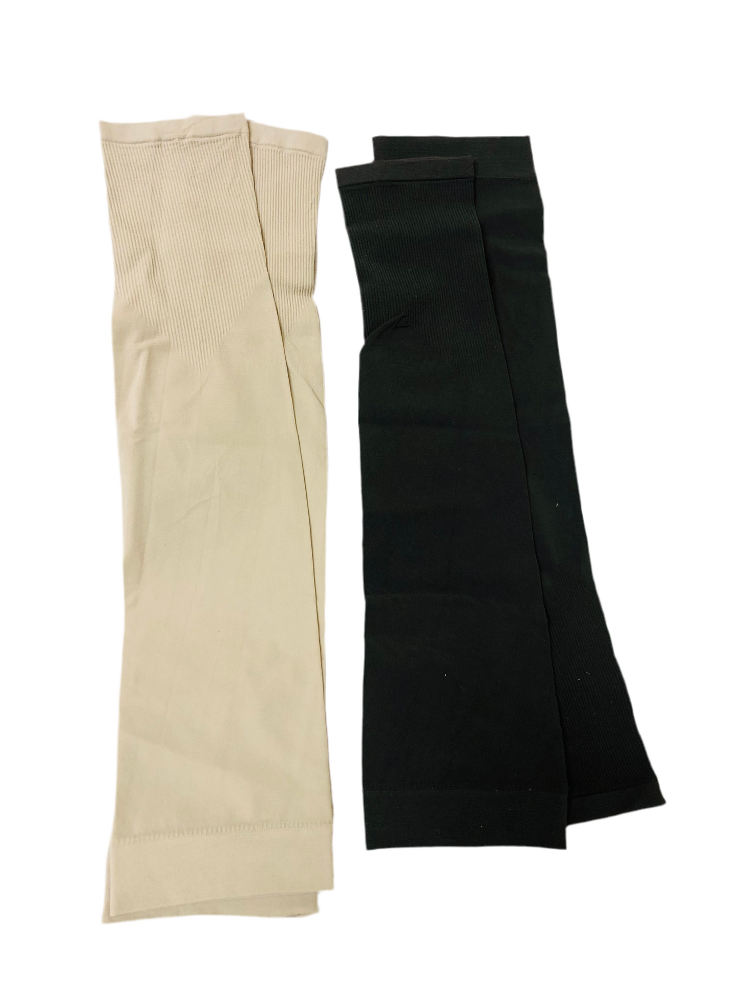Paire de genouillères de compression élastiques — Beige et noir